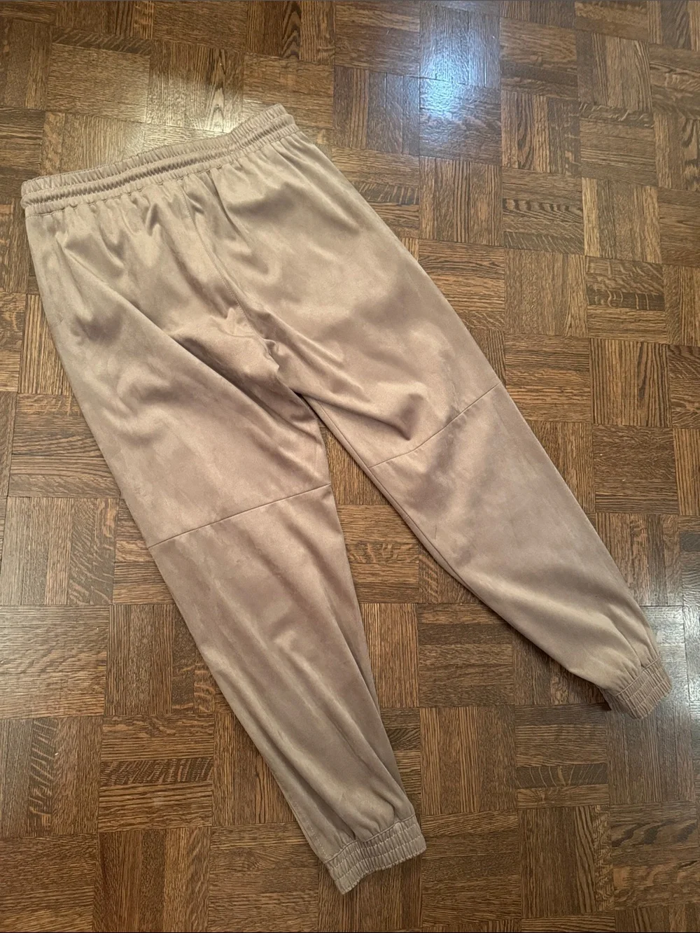Zara faux Suede Taupe Jogger Pants - Casual Drawstring Waist size XS - Picture 5 of 5